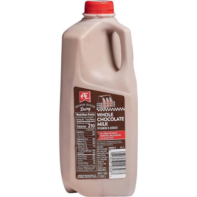 slide 1 of 3, Anderson Erickson Whole Chocolate Milk - 0.5gal, 1/2 gal