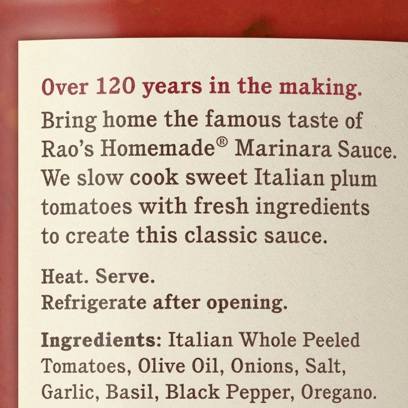 slide 6 of 6, Rao's Homemade Marinara Sauce Premium Quality All Natural Tomato Sauce & Pasta Sauce Keto Friendly & Carb Conscious - 32oz, 32 oz