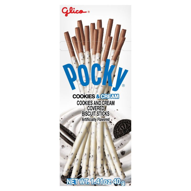 slide 1 of 1, Glico Pocky Cookies & Cream Covered Biscuit Sticks 1.41oz, 1.41 oz