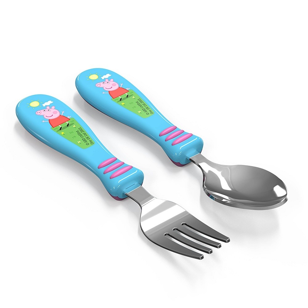 slide 2 of 5, Peppa Pig Kids 2pc Silverware Set Blue/Pink - Zak Designs, 2 ct