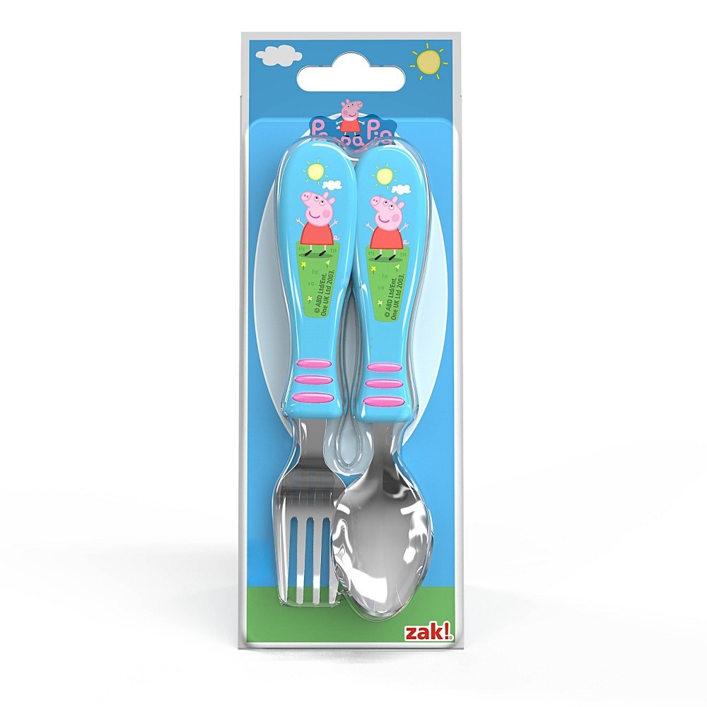 slide 4 of 5, Peppa Pig Kids 2pc Silverware Set Blue/Pink - Zak Designs, 2 ct