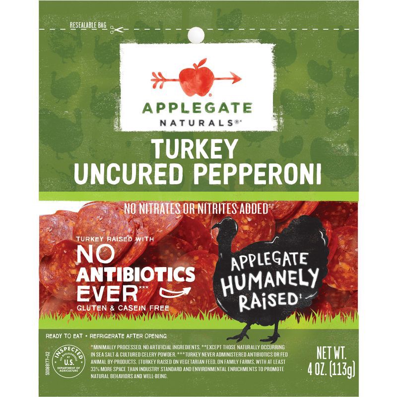 slide 1 of 4, Applegate Farms Applegate Natural Uncured Turkey Pepperoni - 4oz, 4 oz