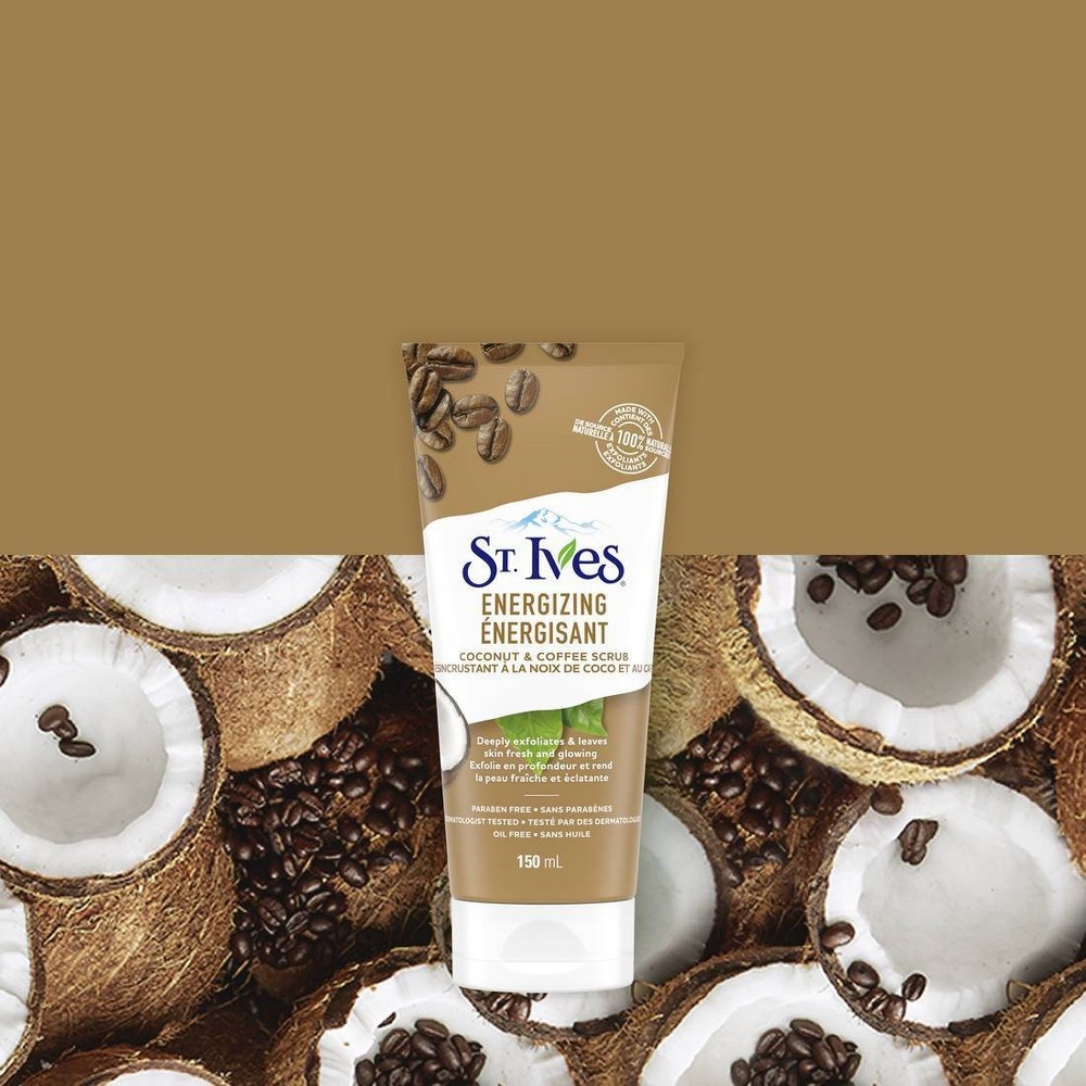 slide 4 of 9, St. Ives Energizing Scrub - Coconut & Coffee, 6 oz