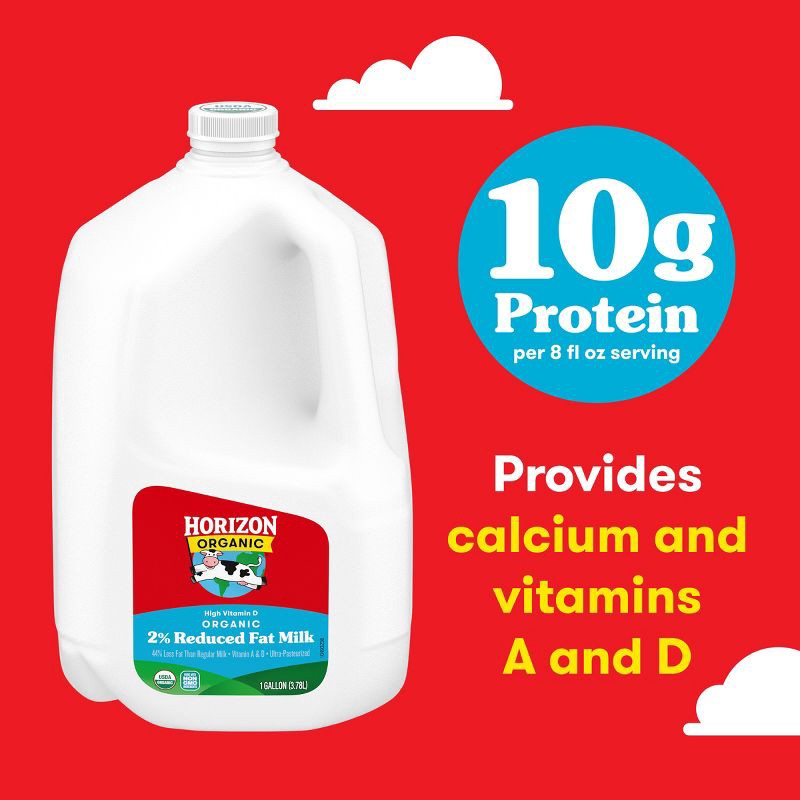 slide 8 of 12, Horizon Organic 2% Reduced Fat Milk - 1gal, 1 gal
