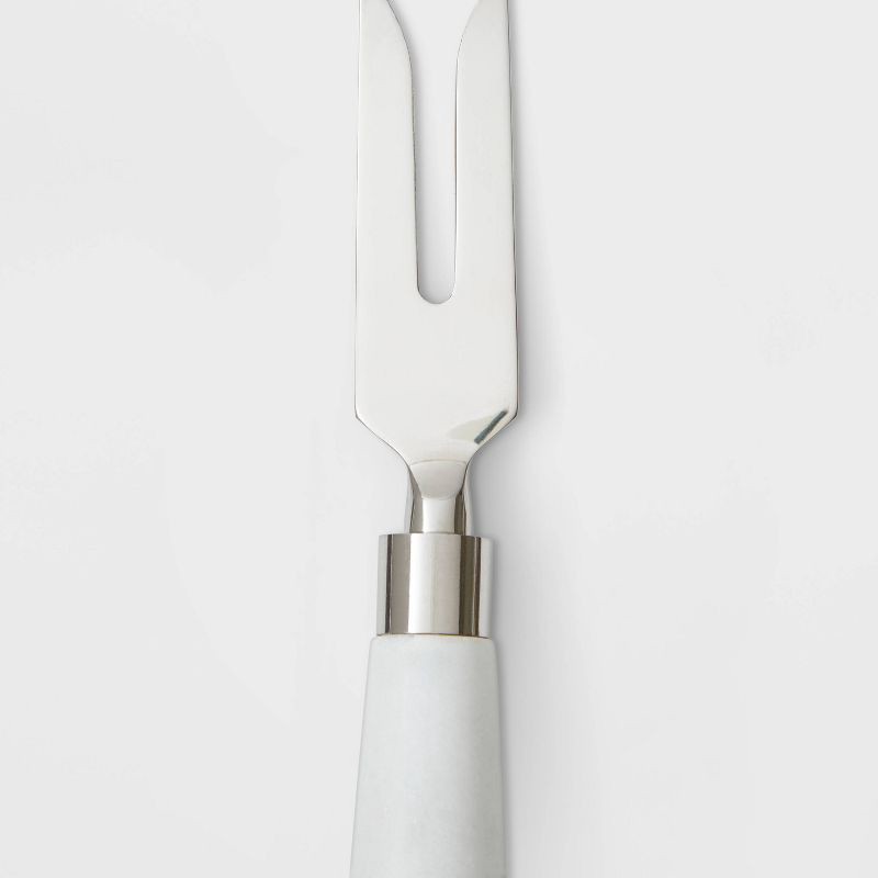 slide 3 of 3, 4pk Stainless Steel Cheese Knives Marble White - Threshold™, 4 ct