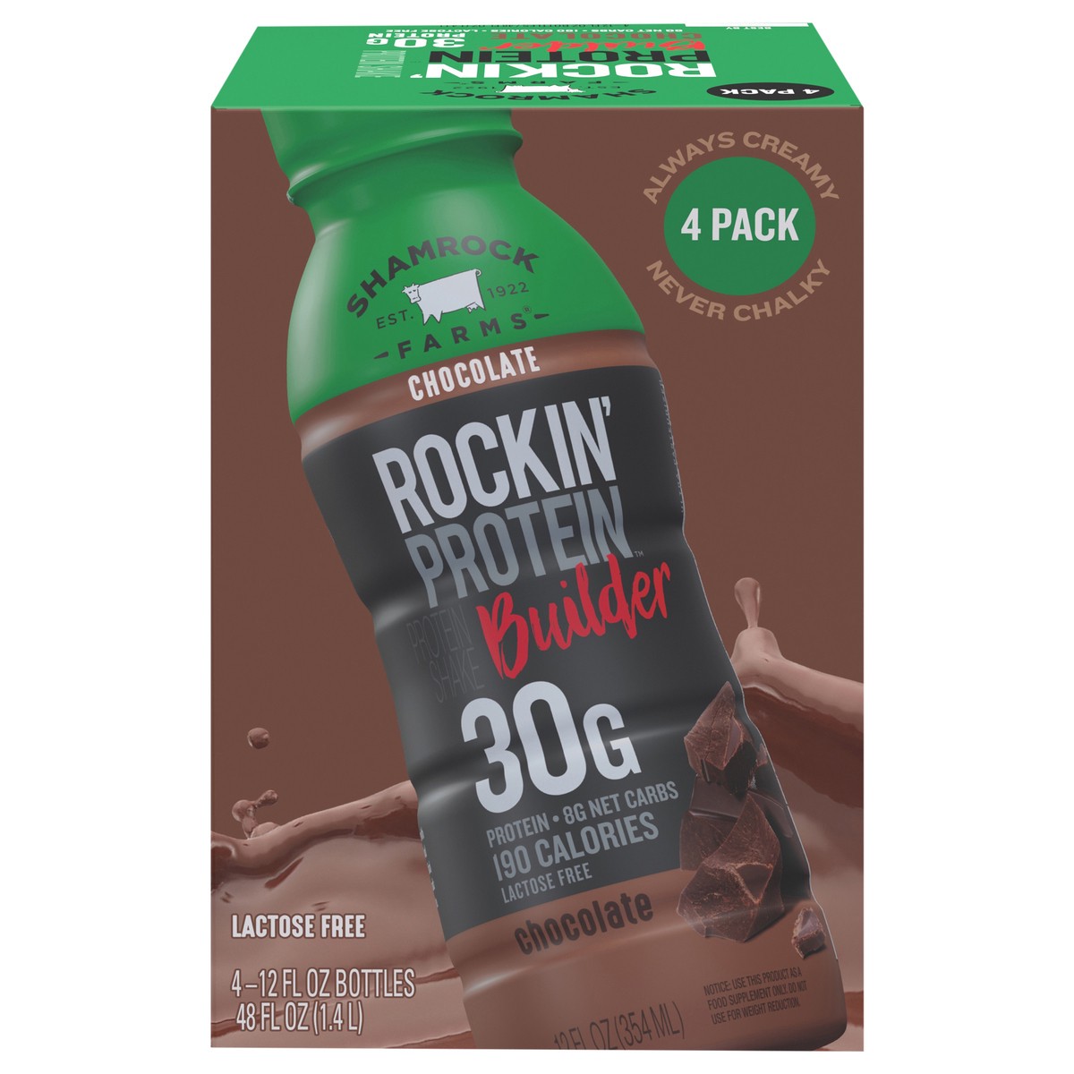 slide 1 of 13, Shamrock Farms Rockin' Protein Builder Chocolate 4 pack, 4 ct