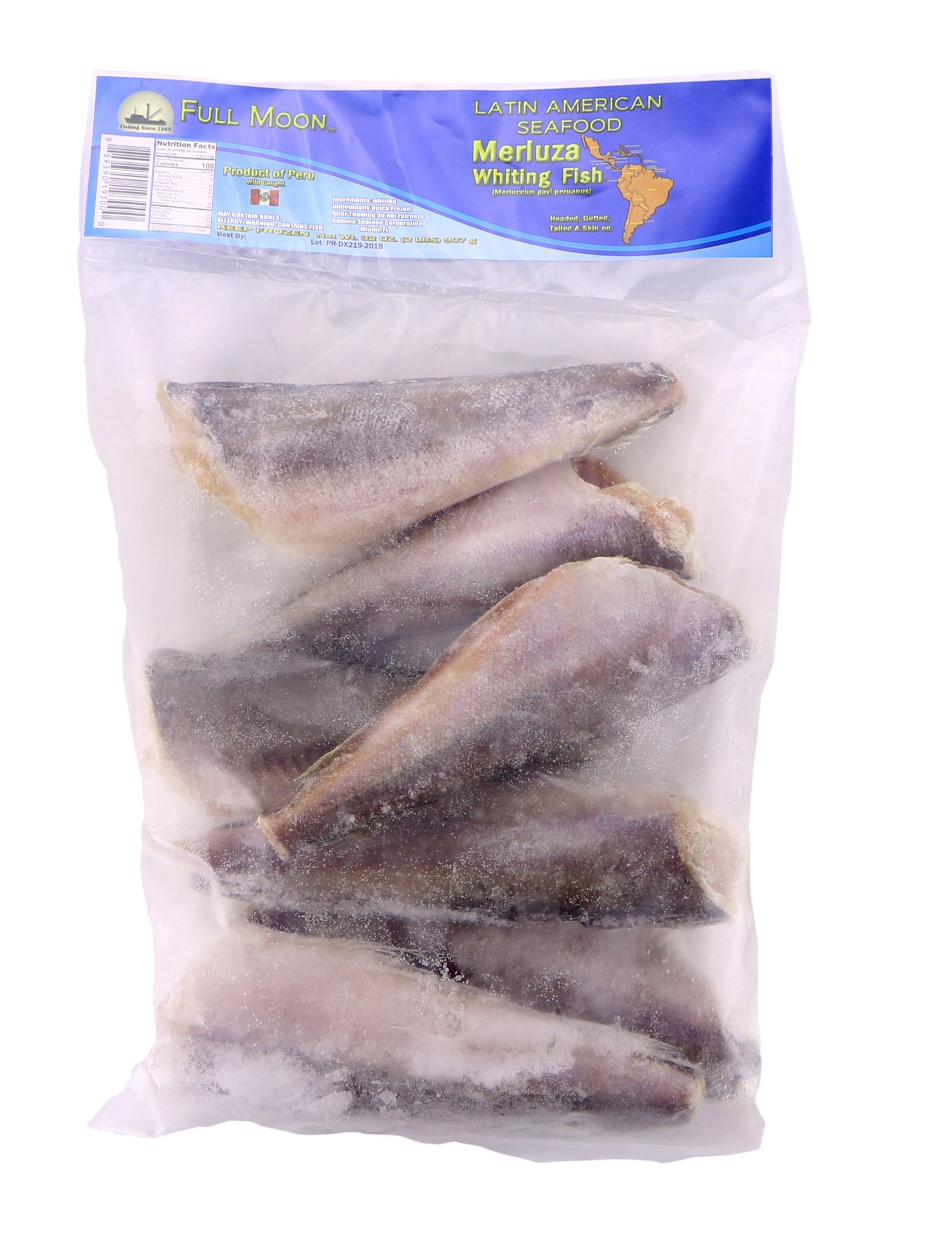 slide 1 of 1, Full Moon Merlusa Whiting Fish, 2 lb