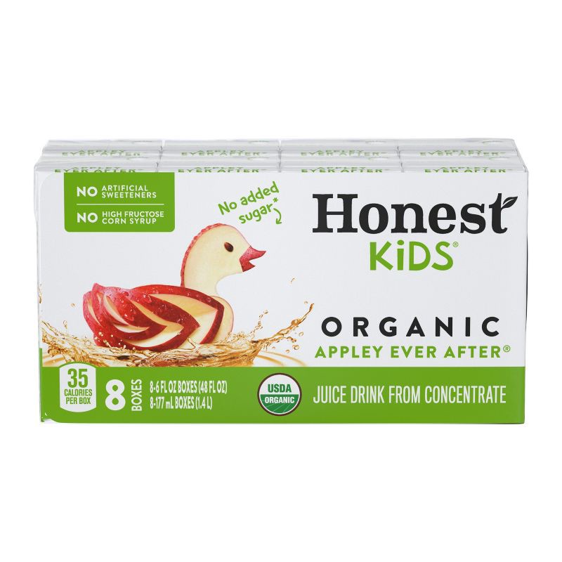 slide 2 of 7, Honest Kids Organic Apple Juice Drink - 8pk/6 fl oz Box, 8 ct; 6 fl oz