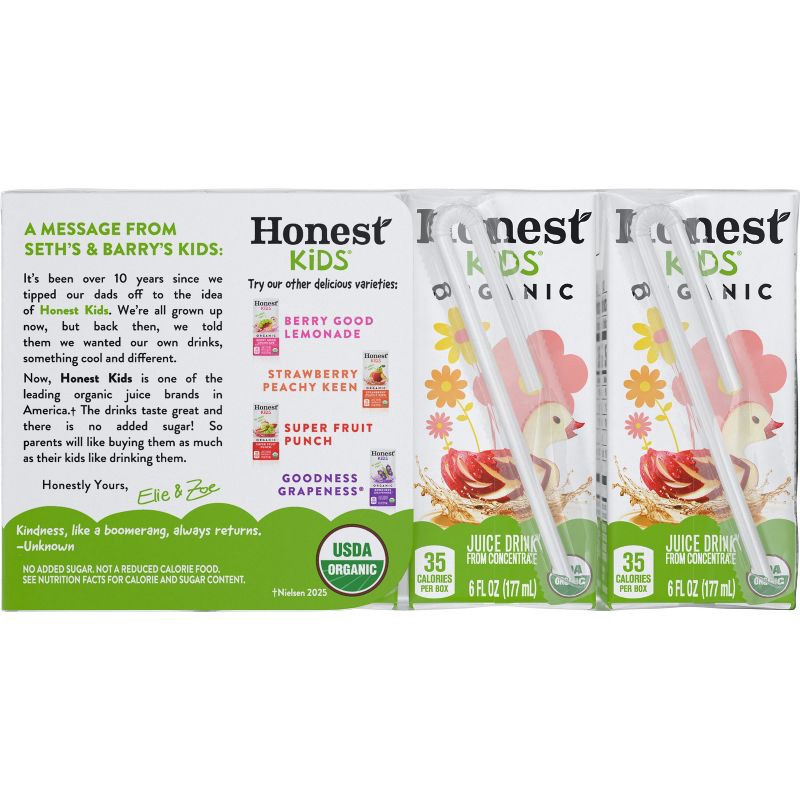 slide 5 of 7, Honest Kids Organic Apple Juice Drink - 8pk/6 fl oz Box, 8 ct; 6 fl oz