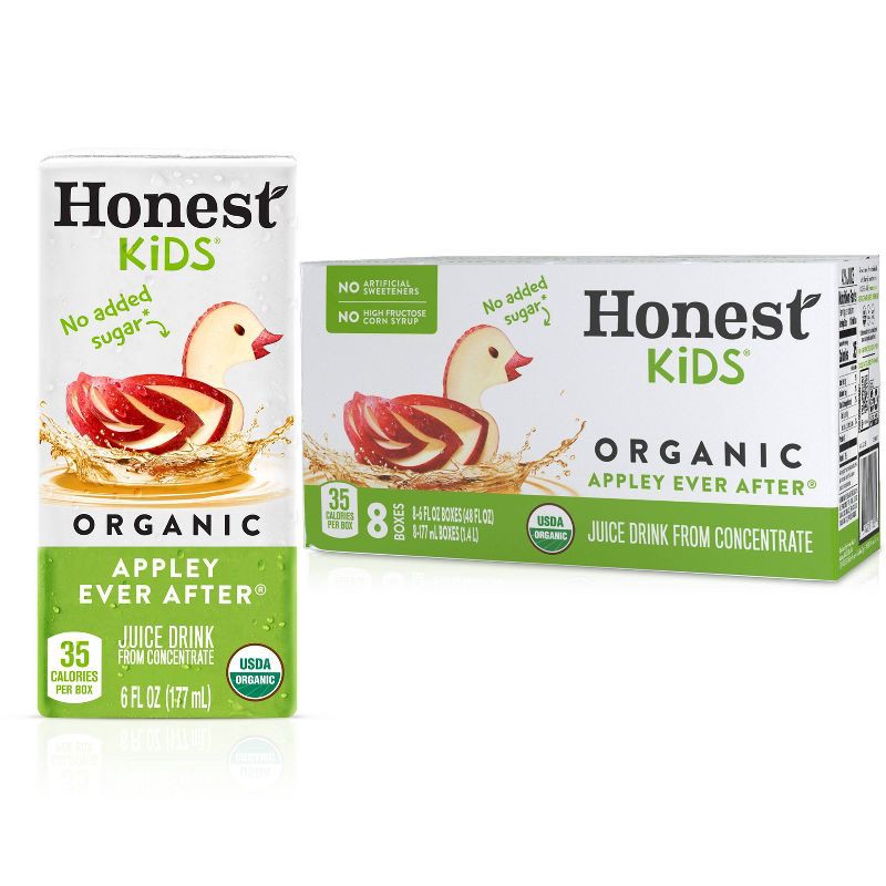 slide 1 of 7, Honest Kids Organic Apple Juice Drink - 8pk/6 fl oz Box, 8 ct; 6 fl oz