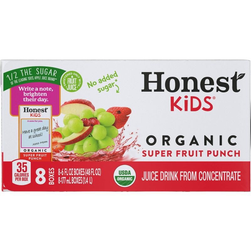 slide 3 of 6, Honest Kids Organic Fruit Punch Juice Drink - 8pk/6 fl oz Boxes, 8 ct; 6 fl oz