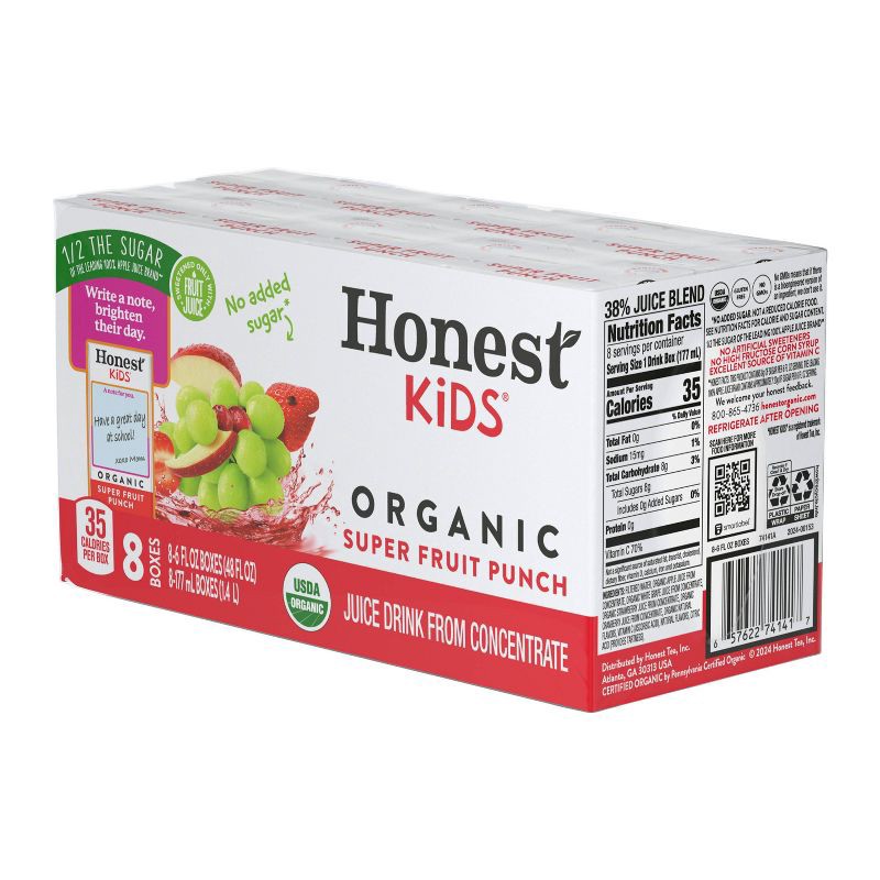 slide 4 of 6, Honest Kids Organic Fruit Punch Juice Drink - 8pk/6 fl oz Boxes, 8 ct; 6 fl oz