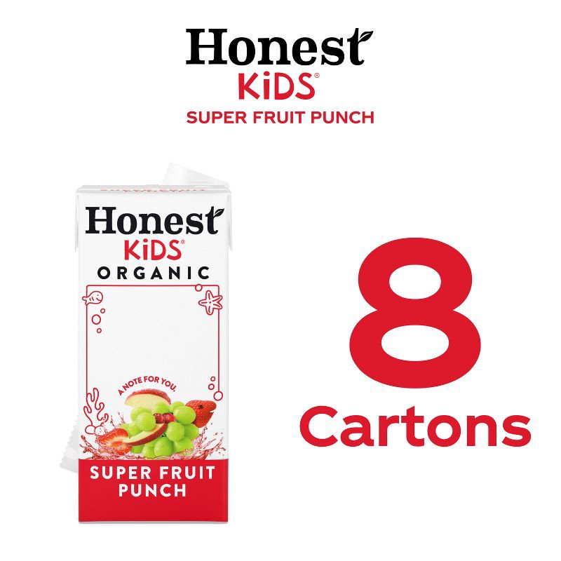 slide 4 of 7, Honest Kids Organic Fruit Punch Juice Drink - 8pk/6 fl oz Boxes, 8 ct; 6 fl oz