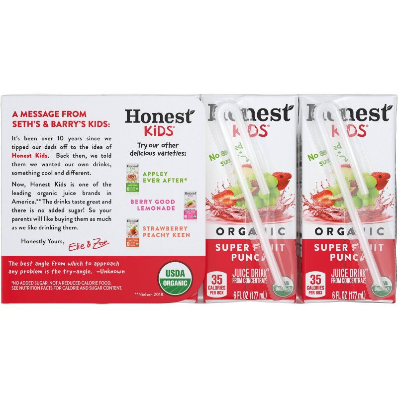 slide 5 of 6, Honest Kids Organic Fruit Punch Juice Drink - 8pk/6 fl oz Boxes, 8 ct; 6 fl oz