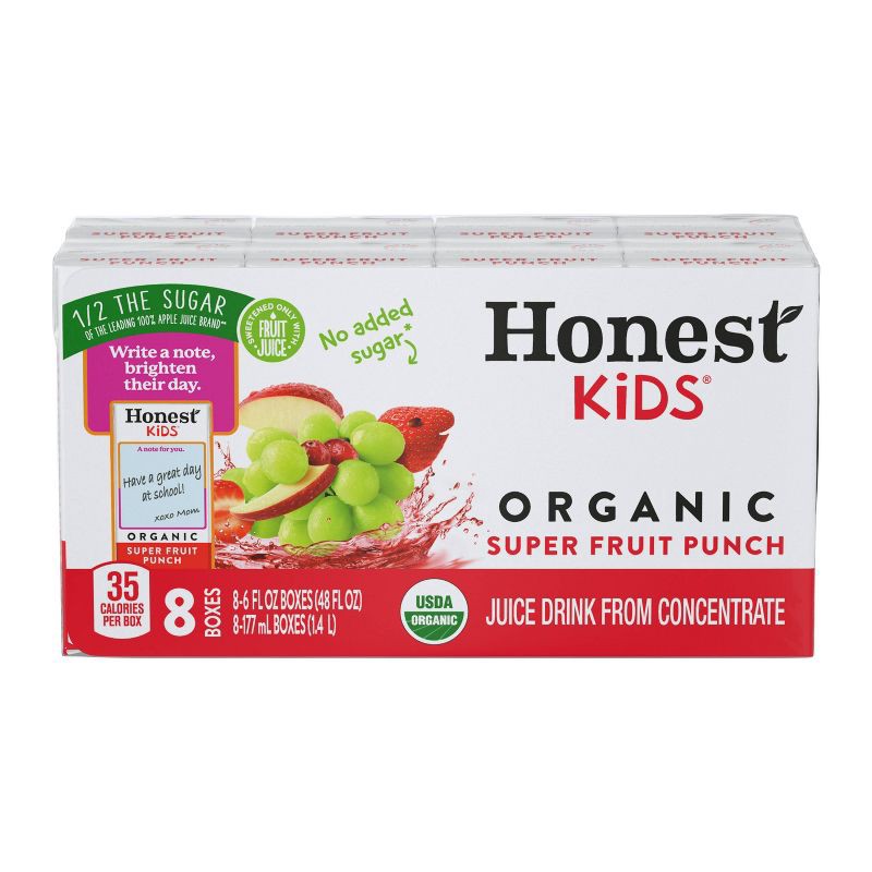 slide 1 of 6, Honest Kids Organic Fruit Punch Juice Drink - 8pk/6 fl oz Boxes, 8 ct; 6 fl oz