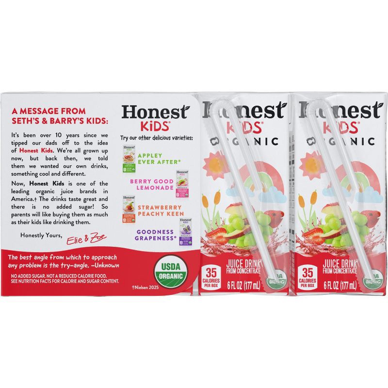 slide 6 of 8, Honest Kids Organic Fruit Punch Juice Drink - 8pk/6 fl oz Boxes, 8 ct; 6 fl oz