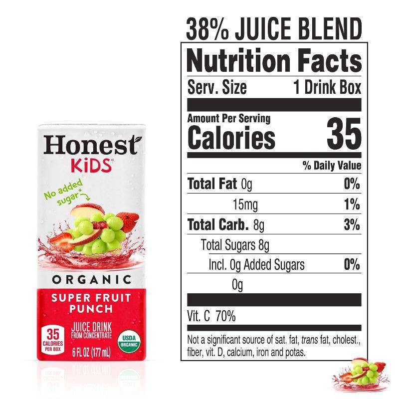 slide 6 of 7, Honest Kids Organic Fruit Punch Juice Drink - 8pk/6 fl oz Boxes, 8 ct; 6 fl oz