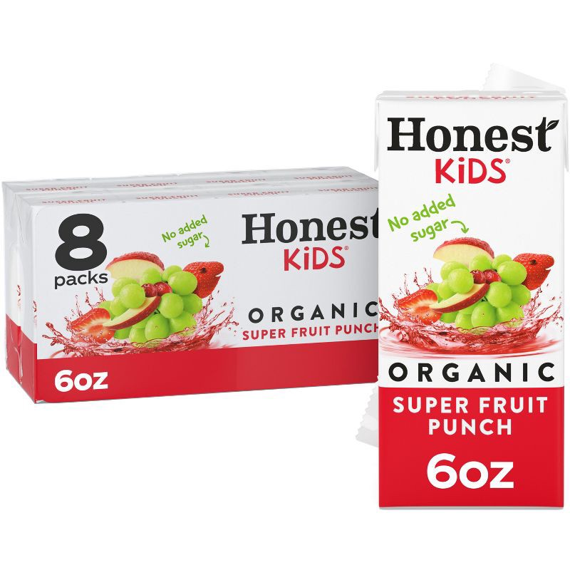 slide 1 of 8, Honest Kids Organic Fruit Punch Juice Drink - 8pk/6 fl oz Boxes, 8 ct; 6 fl oz