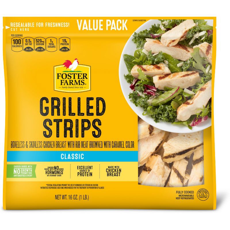 slide 1 of 1, Foster Farms Grilled Chicken Breast Strips - 16oz, 16 oz