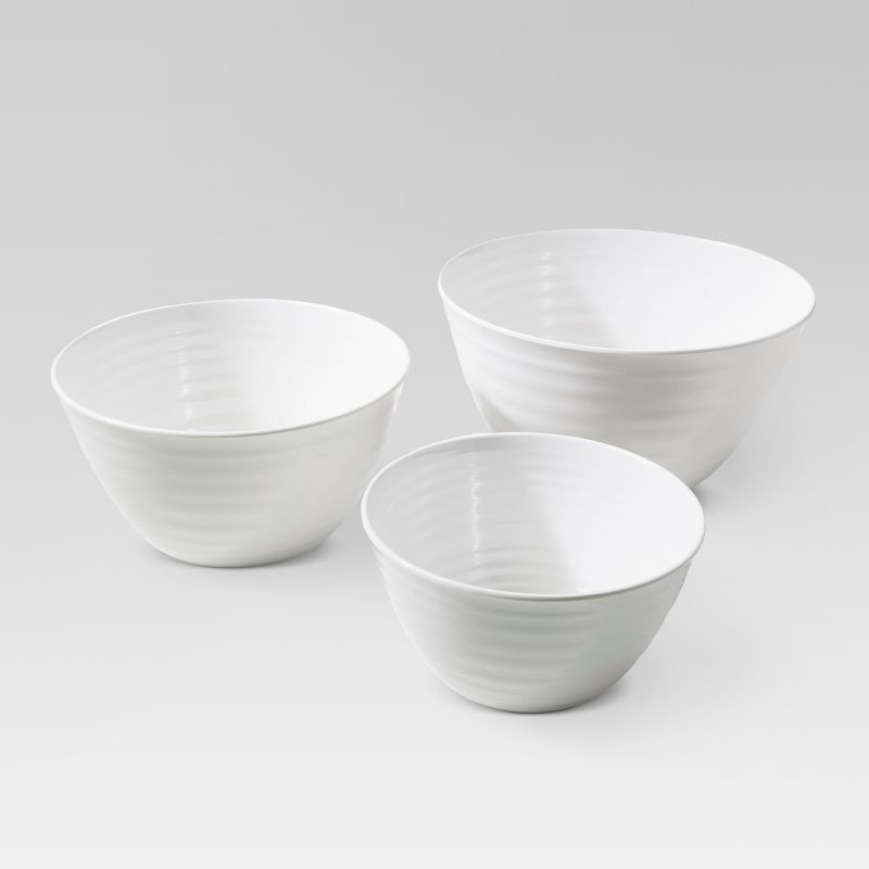 slide 1 of 1, 3pc Plastic Nesting Serving Bowls White - Threshold™, 3 ct