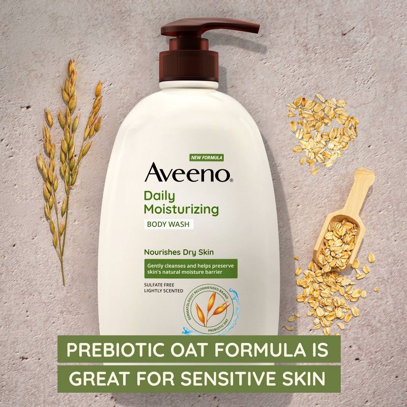 slide 7 of 9, Aveeno Daily Moisturizing Body Wash with Soothing Oat - 33 fl oz, 33 fl oz