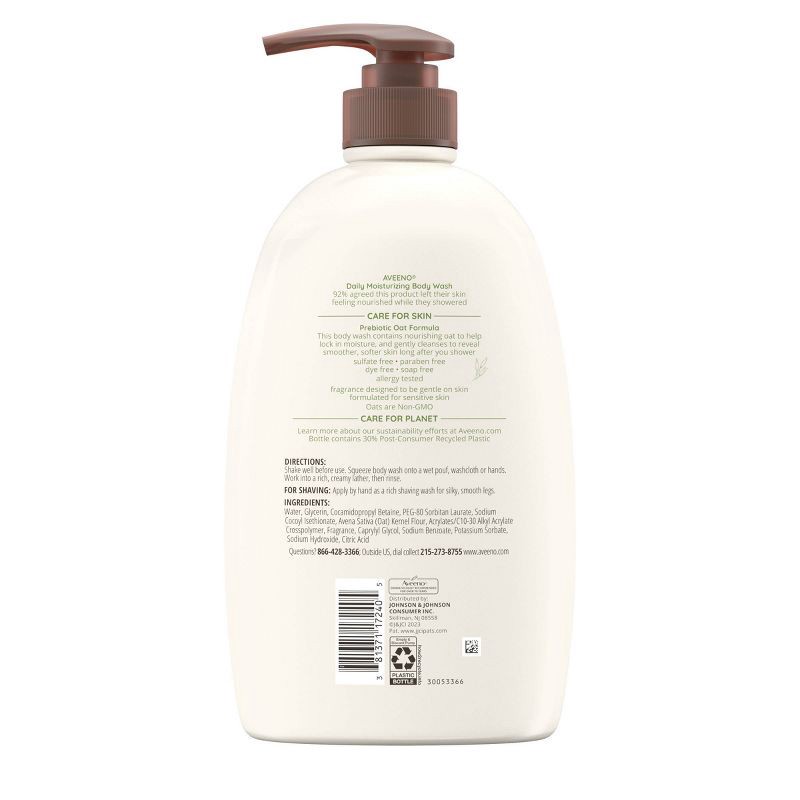 slide 8 of 9, Aveeno Daily Moisturizing Body Wash with Soothing Oat - 33 fl oz, 33 fl oz