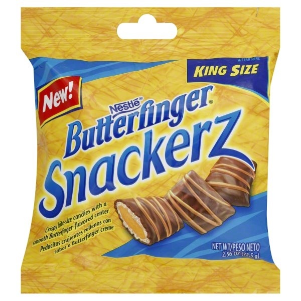 slide 1 of 1, Butterfinger Snackerz, 2.56 oz