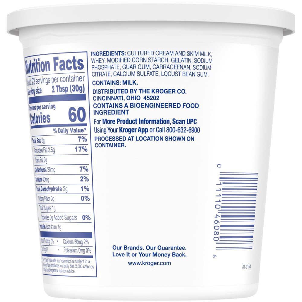 slide 3 of 4, Kroger Original Sour Cream, 24 oz