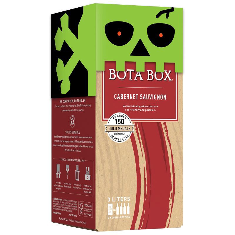 slide 1 of 6, Bota Box Cabernet Sauvignon Red Wine - 3L Box, 3 liter