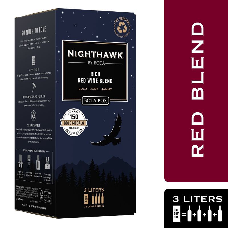slide 2 of 10, Bota Box Nighthawk Black Red Blend Wine - 3L Box, 3 liter