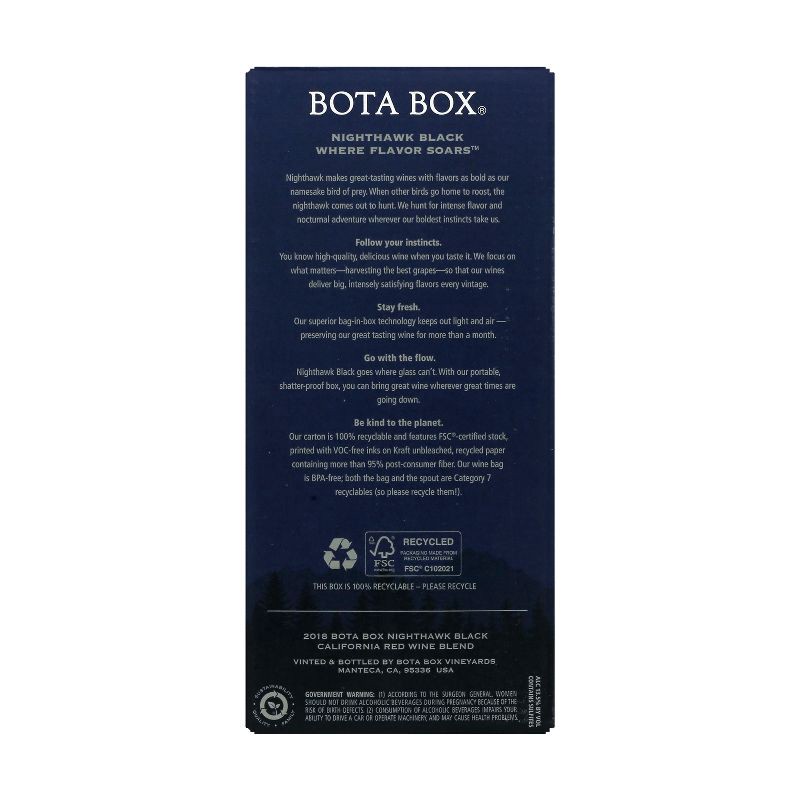 slide 4 of 7, Bota Box Nighthawk Black Red Blend Wine - 3L Box, 3 liter