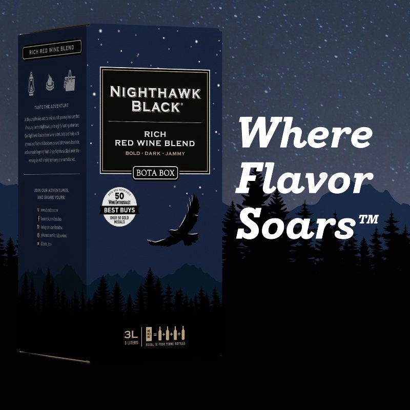 slide 7 of 7, Bota Box Nighthawk Black Red Blend Wine - 3L Box, 3 liter