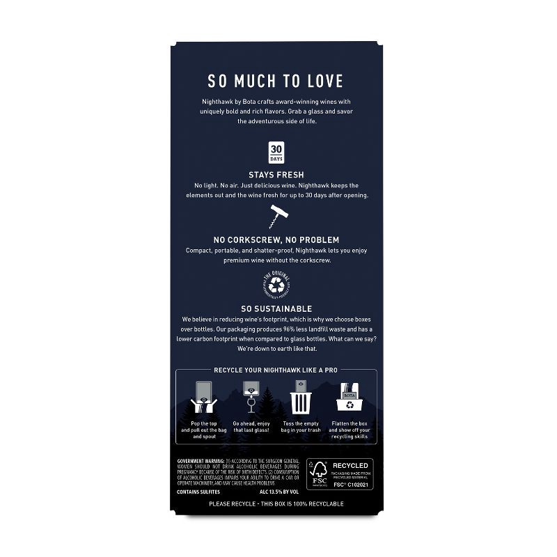 slide 8 of 10, Bota Box Nighthawk Black Red Blend Wine - 3L Box, 3 liter