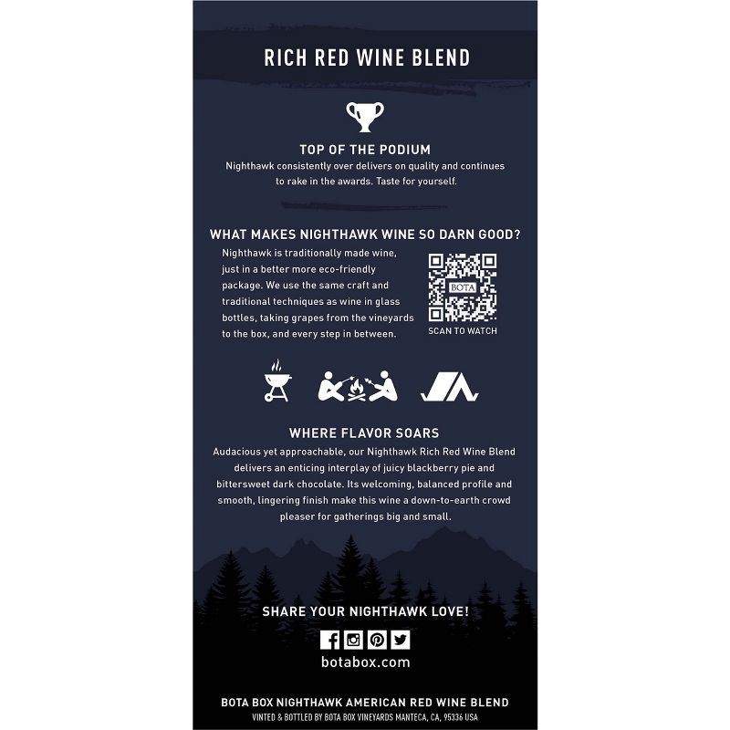 slide 10 of 10, Bota Box Nighthawk Black Red Blend Wine - 3L Box, 3 liter