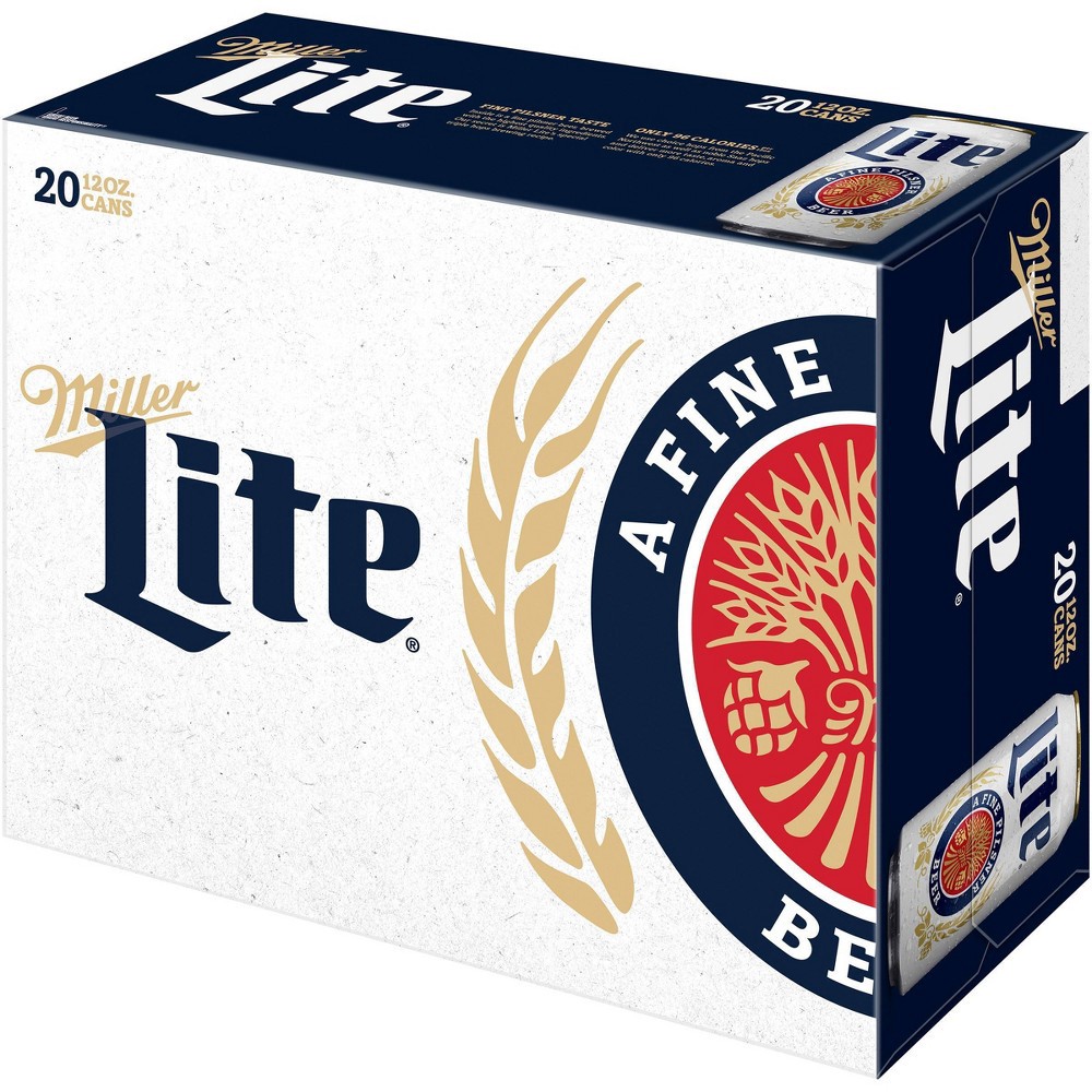 slide 4 of 5, Miller Lite Beer - 20pk/12 fl oz Cans, 20 ct; 12 fl oz