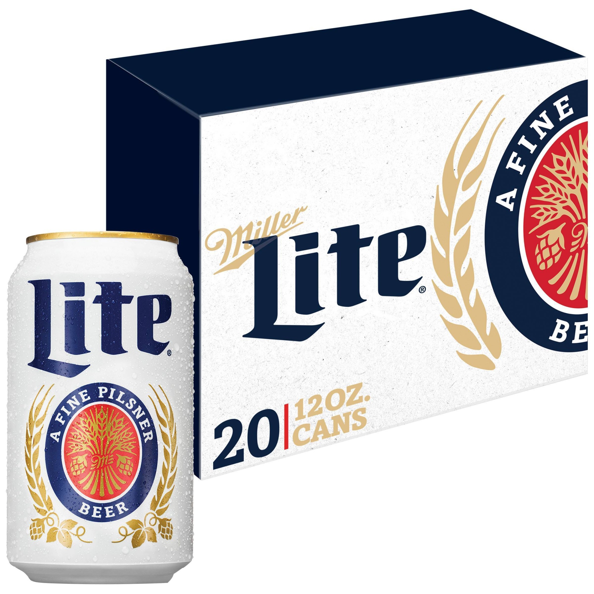 slide 1 of 5, Miller Lite Beer - 20pk/12 fl oz Cans, 20 ct; 12 fl oz