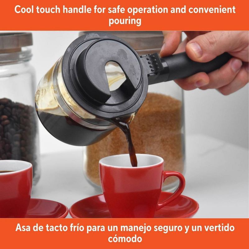 slide 5 of 7, IMUSA 4 Cup Electric Espresso/Cappuccino Maker 800 Watts - Black: Milk Frother, Glass Carafe, Removable Filter Basket, 1 ct