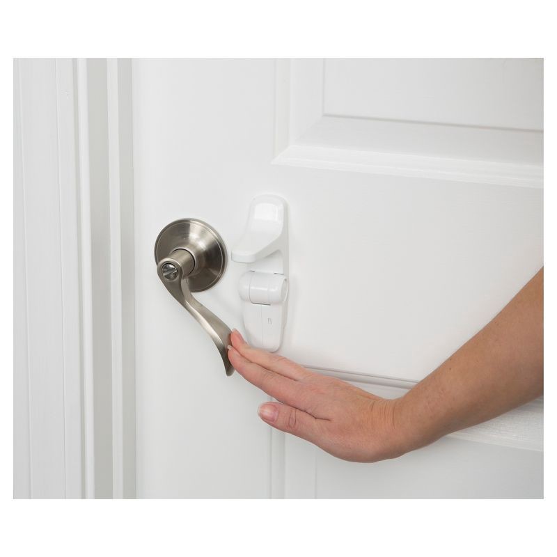slide 6 of 8, Safety 1st OutSmart Lever Lock With Decoy Button - White, 1 ct