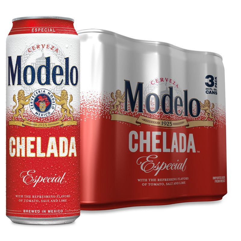 slide 1 of 10, Modelo Especial Modelo Chelada Especial Beer - 3pk/24 fl oz Cans, 3 ct; 24 fl oz