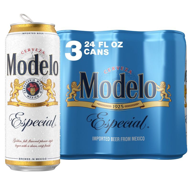 slide 1 of 8, Modelo Especial Lager Beer - 3pk/24 fl oz Cans, 3 ct; 24 fl oz