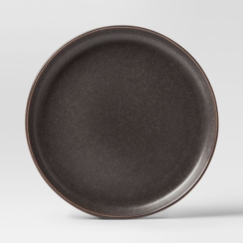 slide 1 of 1, 10.75" Tilley Stoneware Dinner Plate Brown/Gray - Threshold™: Modern Glazed Microwave & Dishwasher-Safe Round Plate, 1 ct