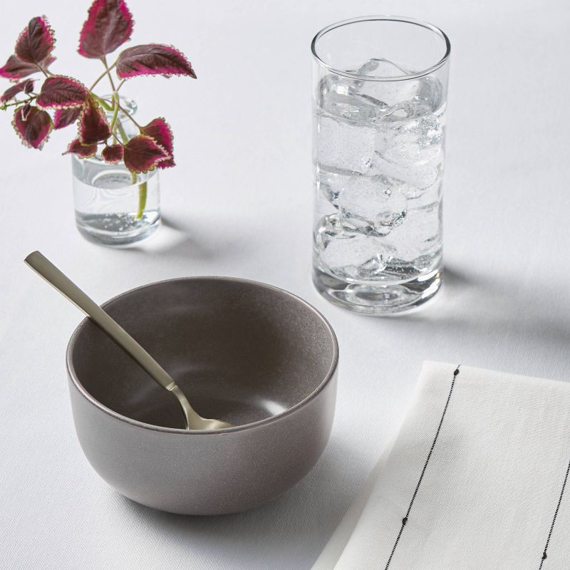 slide 2 of 3, 23oz Tilley Stoneware Cereal Bowl Gray/Brown - Threshold™: Modern Round Glazed Dining Bowl, Microwave & Dishwasher Safe, 23 oz