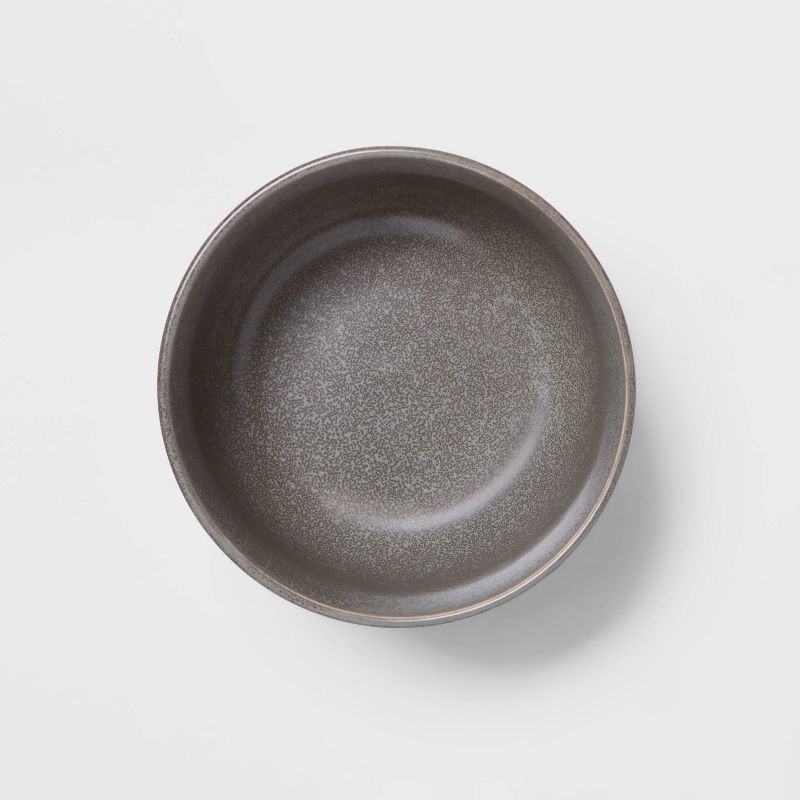 slide 3 of 3, 23oz Tilley Stoneware Cereal Bowl Gray/Brown - Threshold™: Modern Round Glazed Dining Bowl, Microwave & Dishwasher Safe, 23 oz