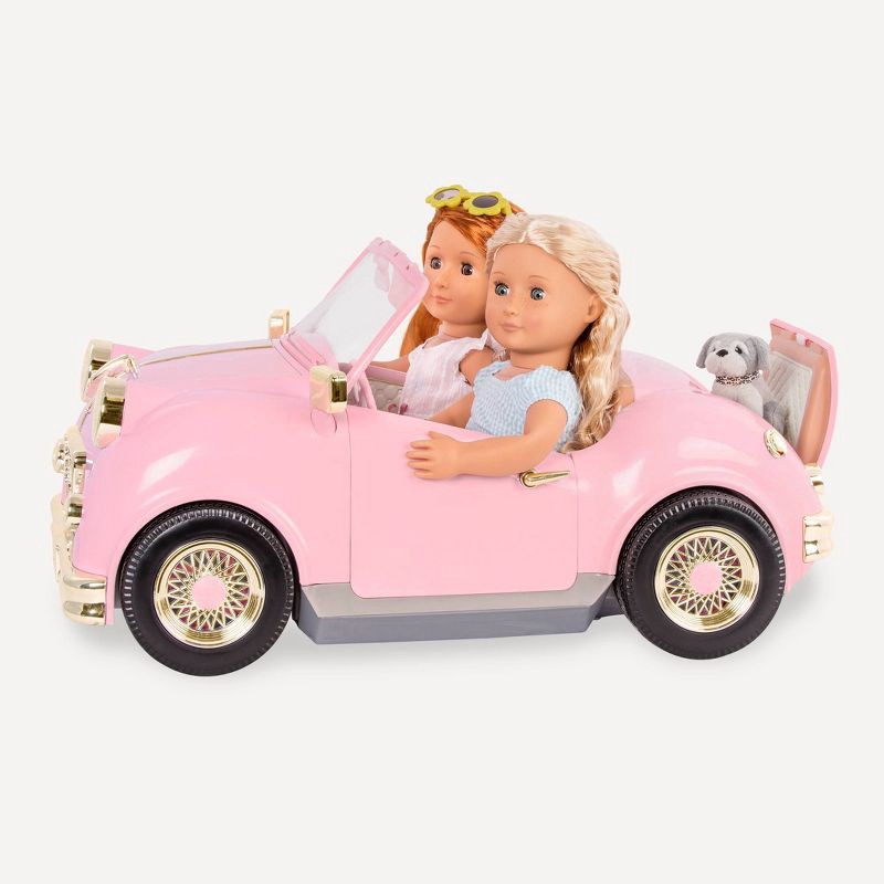 slide 2 of 5, Our Generation In the Driver Seat Cruiser - Pink Convertible for 18" Dolls: Retro Doll Accessories & Metal, Plastic Car, 1 ct