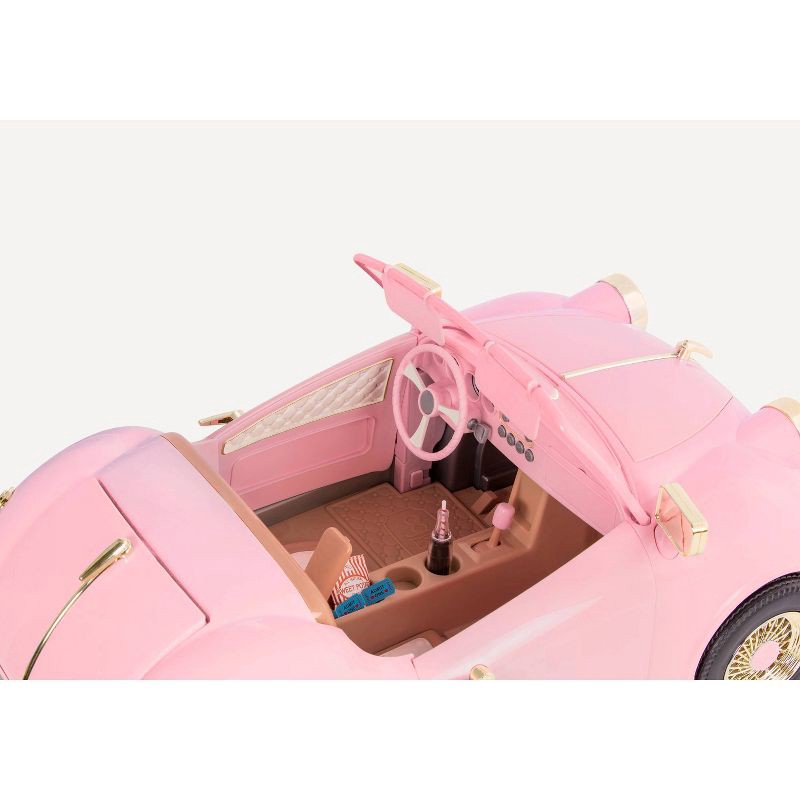 slide 5 of 5, Our Generation In the Driver Seat Cruiser - Pink Convertible for 18" Dolls: Retro Doll Accessories & Metal, Plastic Car, 1 ct