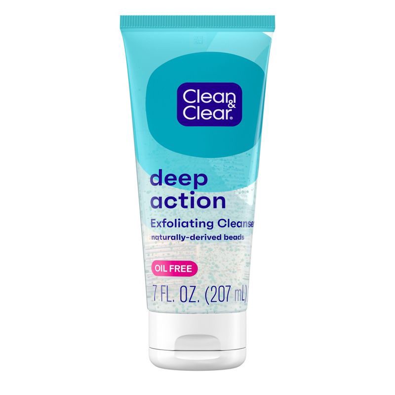 slide 1 of 8, Clean & Clear Oil-Free Deep Action Exfoliating Facial Scrub for Smooth Skin - 7 oz, 7 oz