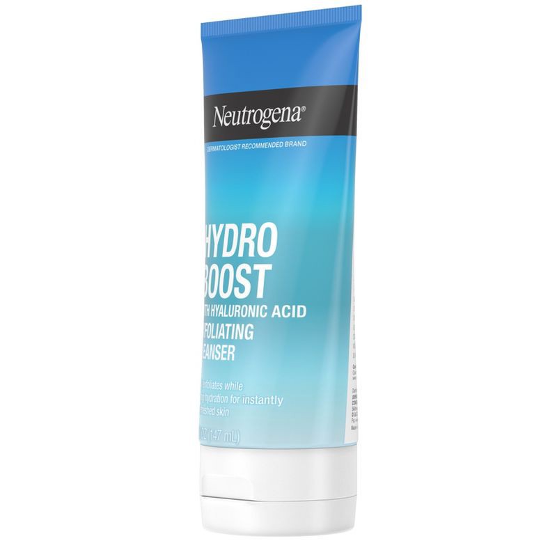 slide 5 of 8, Neutrogena Hydro Boost Gentle Exfoliating Daily Facial Cleanser with Hyaluronic Acid - 5oz, 5 oz