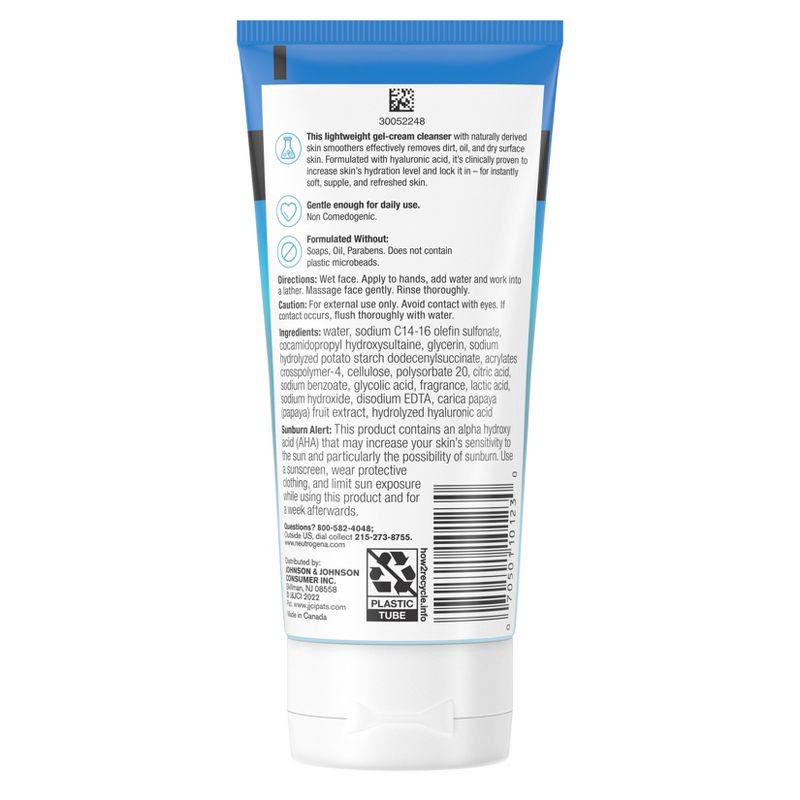 slide 2 of 6, Neutrogena Hydro Boost Gentle Exfoliating Daily Facial Cleanser with Hyaluronic Acid - 5 fl oz, 5 fl oz