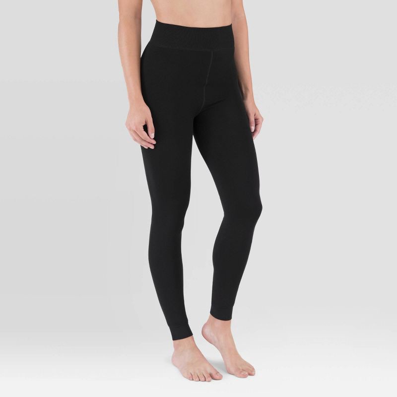 slide 1 of 3, Wander by Hottotties Women's Velvet Lined Thermal Leggings - Black M, 1 ct