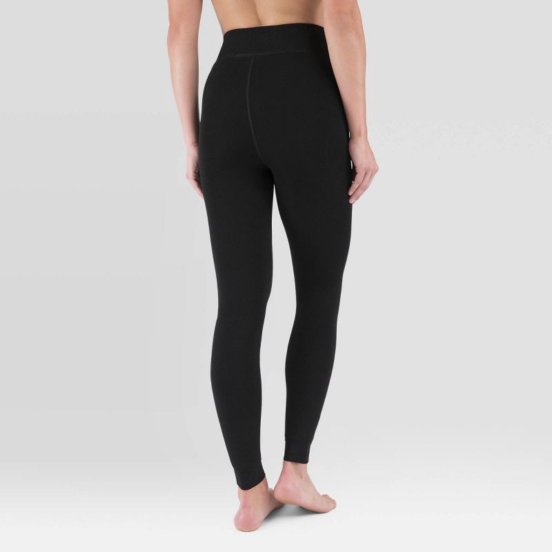 slide 2 of 3, Wander by Hottotties Women's Velvet Lined Thermal Leggings - Black L, 1 ct